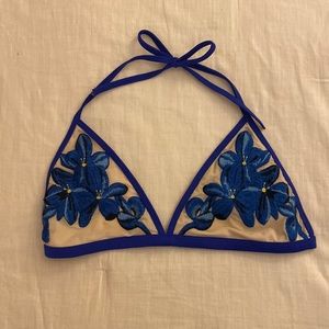 Embroidered floral Topshop triangle bikini top